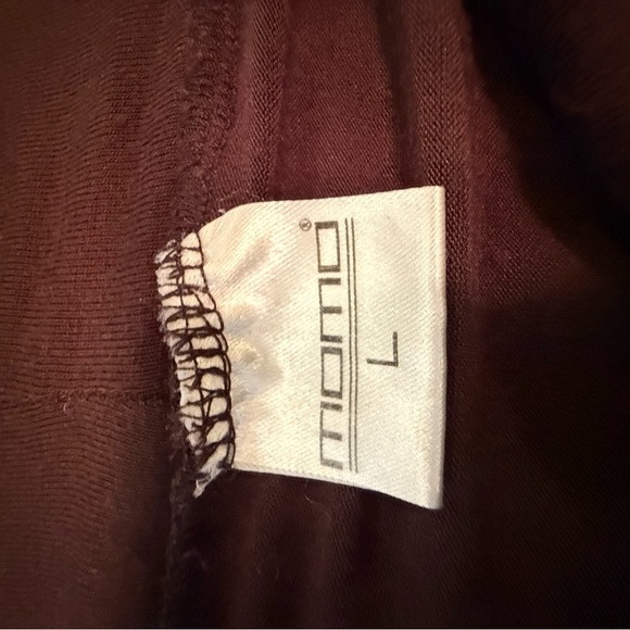 Momo Women's Pleat Shoulder Cowl Neck Brown Tunic Length Blouse Size Large - Picture 7 of 10